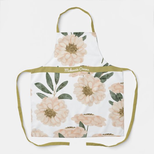 Gepersonaliseerde Bloempatronen Vrouwen Schort (Voorkant)