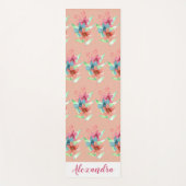 Gepersonaliseerde  Bloemperzik Patroon Yoga Mat (Voorkant)