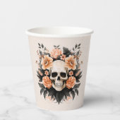 Gepersonaliseerde  bloemschedel papieren bekers (Voorkant)