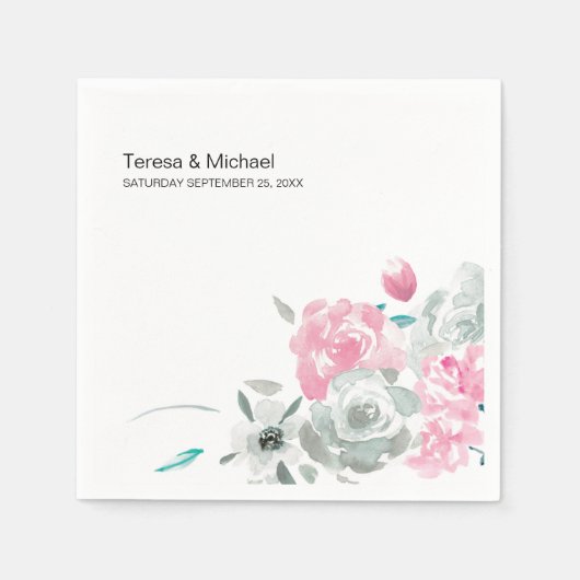 Gepersonaliseerde Bloesem Bloesem waterverf bruilo Servet (Voorkant)
