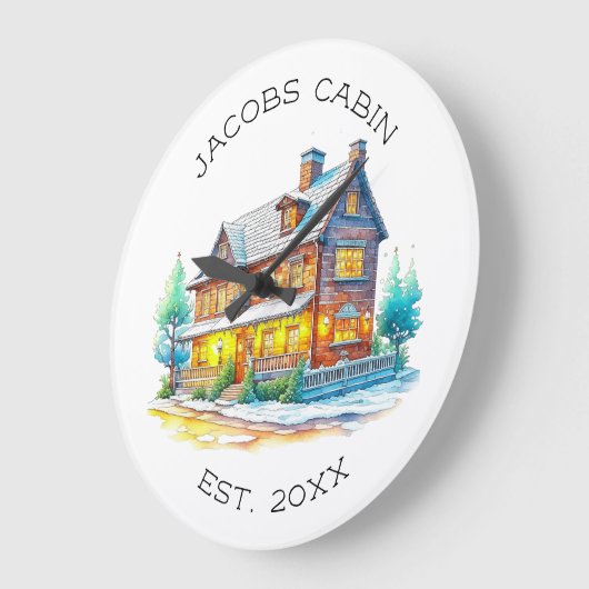 Gepersonaliseerde blokhut kerst grote klok (Hoek)