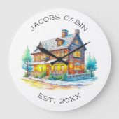 Gepersonaliseerde blokhut kerst grote klok (Voorkant)