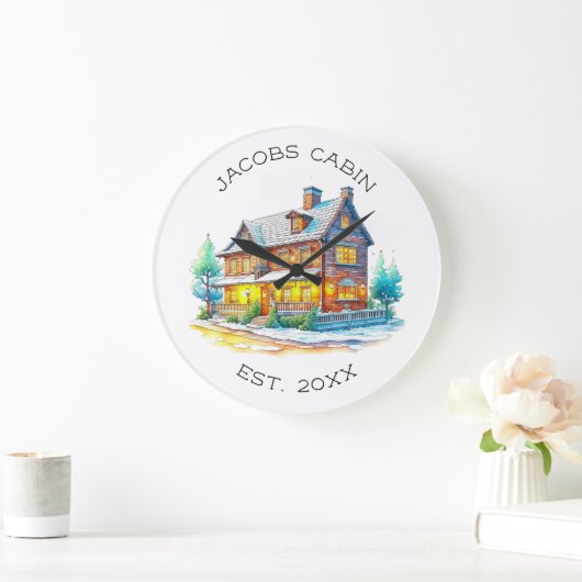 Gepersonaliseerde blokhut kerst grote klok (Huis)