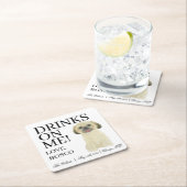 Gepersonaliseerde Blonce Tan Golden Shih Tzu bruil Kartonnen Onderzetters (Insitu)