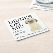 Gepersonaliseerde Blonce Tan Golden Shih Tzu bruil Kartonnen Onderzetters (Schuin)