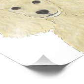 Gepersonaliseerde blond tan gouden poedel kunst foto afdruk (Hoek)