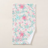 Gepersonaliseerde Blonde Ballerina Pink Floral Bad Handdoek (Handdoek)