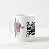 Gepersonaliseerde Blonde Brunette Beste vrienden Koffiemok (Voorkant links)
