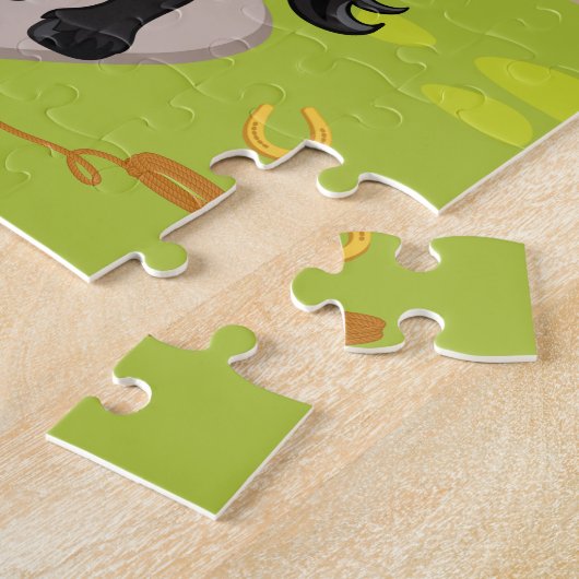 Gepersonaliseerde Blonde Cowboy Jigzaag Puzzle Legpuzzel (Zijkant)