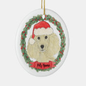 Gepersonaliseerde Blonde Golden Poodle Keramisch Ornament (Rechts)
