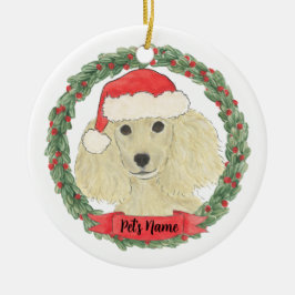 Gepersonaliseerde Blonde Golden Poodle Keramisch Ornament