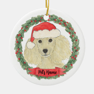 Gepersonaliseerde Blonde Golden Poodle Keramisch Ornament