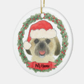 Gepersonaliseerde Blonde Golden Tan Shih Tzu Keramisch Ornament (Links)