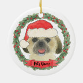 Gepersonaliseerde Blonde Golden Tan Shih Tzu Keramisch Ornament (Achterkant)