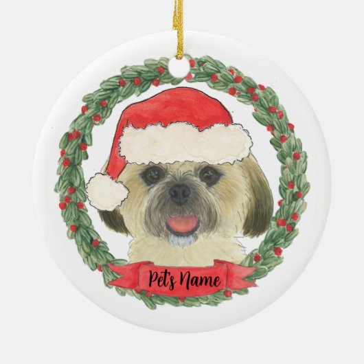 Gepersonaliseerde Blonde Golden Tan Shih Tzu Keramisch Ornament (Achterkant)