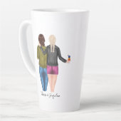 Gepersonaliseerde Blondes maken de beste vrienden Latte Mok (Linkerhoek)