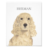 Gepersonaliseerde Blondine Gouden Cocker Spaniël K Foto Afdruk (Voorkant)