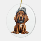 Gepersonaliseerde Bloodhound Hondenkunst Keramisch Ornament (Links)