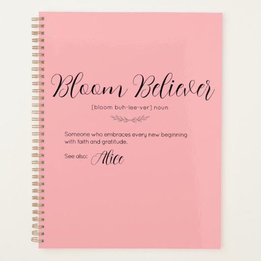 Gepersonaliseerde Bloom Believer Roze Paasplanner Planner (Voorkant)