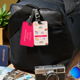Gepersonaliseerde Blooms & Rainbows Bagagelabel