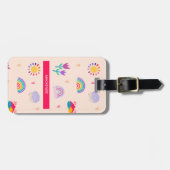 Gepersonaliseerde Blooms & Rainbows Bagagelabel (Voorkant horizontaal)