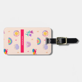 Gepersonaliseerde Blooms & Rainbows Bagagelabel