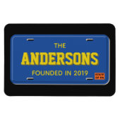 Gepersonaliseerde Blue and Gold License Bord Magneet (Horizontaal)