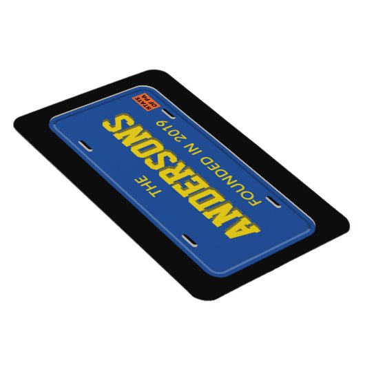 Gepersonaliseerde Blue and Gold License Bord Magneet (Rechterzijde)