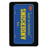 Gepersonaliseerde Blue and Gold License Bord Magneet (Verticaal)