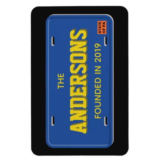 Gepersonaliseerde Blue and Gold License Bord Magneet (Verticaal)