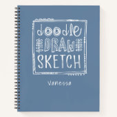 Gepersonaliseerde Blue Artist Sketchbook Notitiebo Notitieboek (Voorkant)