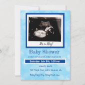 Gepersonaliseerde Blue Baby Boy Ultrasound Baby sh Kaart (Voorkant)