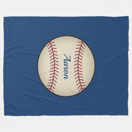 Gepersonaliseerde  Blue Baseball Blanket Gift Fleece Deken (Voorkant (Horizontaal))
