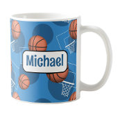 Gepersonaliseerde Blue Basketbal Mok