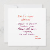 Gepersonaliseerde Blue Bird Flowers Waterverf verj Kaart (Achterkant)