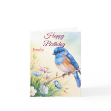 Gepersonaliseerde Blue Bird Spring Flowers Waterve