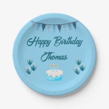 Gepersonaliseerde Blue Birthday Paper Bord