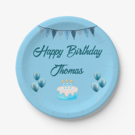 Gepersonaliseerde Blue Birthday Paper Bord