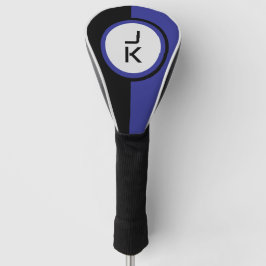 Gepersonaliseerde Blue Black Golf Head Hoesje Golfheadcover