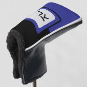 Gepersonaliseerde Blue Black Golf Head Putter Hoes Golfheadcover (3/4 voorkant)