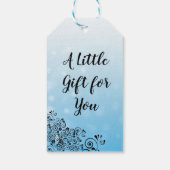 Gepersonaliseerde Blue Bokeh Dank u Cadeau Labels Cadeaulabel (Achterkant)