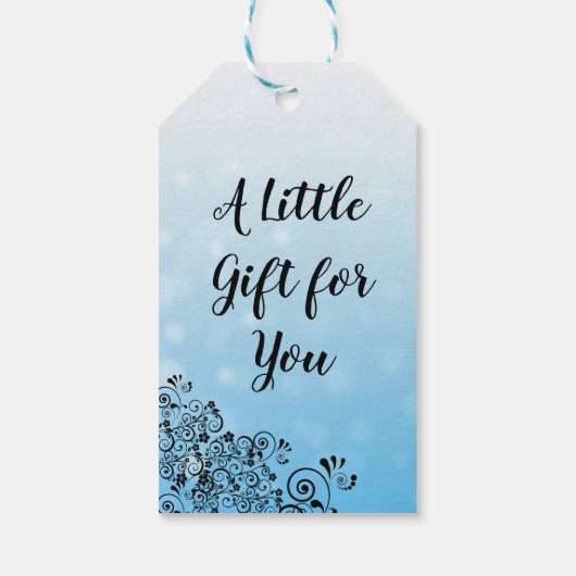 Gepersonaliseerde Blue Bokeh Dank u Cadeau Labels Cadeaulabel (Achterkant)