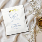 Gepersonaliseerde Blue Bow Coquette Lint Baby show Bedankzakje