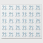 Gepersonaliseerde Blue Bow Girl Coquette Baby show Cadeaupapier (Vlak)