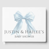 Gepersonaliseerde Blue Bow Girl Coquette Baby show Gastenboek (Voorkant)