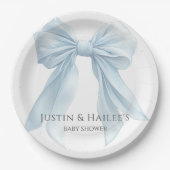 Gepersonaliseerde Blue Bow Girl Coquette Baby show Papieren Bordje (Voorkant)