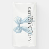 Gepersonaliseerde Blue Bow Girl Coquette Baby show Spandoek (Verticaal)