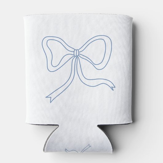 Gepersonaliseerde Blue Bow Ribbon Baby shower Favo Blikjeskoeler (Achterkant)