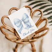 Gepersonaliseerde Blue Bow Vrijgezellenfeest Bedankkaart