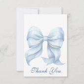 Gepersonaliseerde Blue Bow Vrijgezellenfeest Bedankkaart (Voorkant)